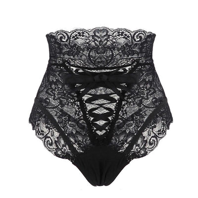Culotte en dentelle taille haute