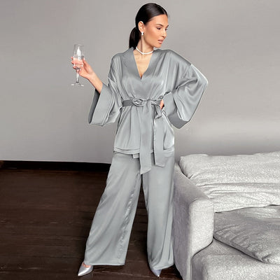 Pyjama long en satin