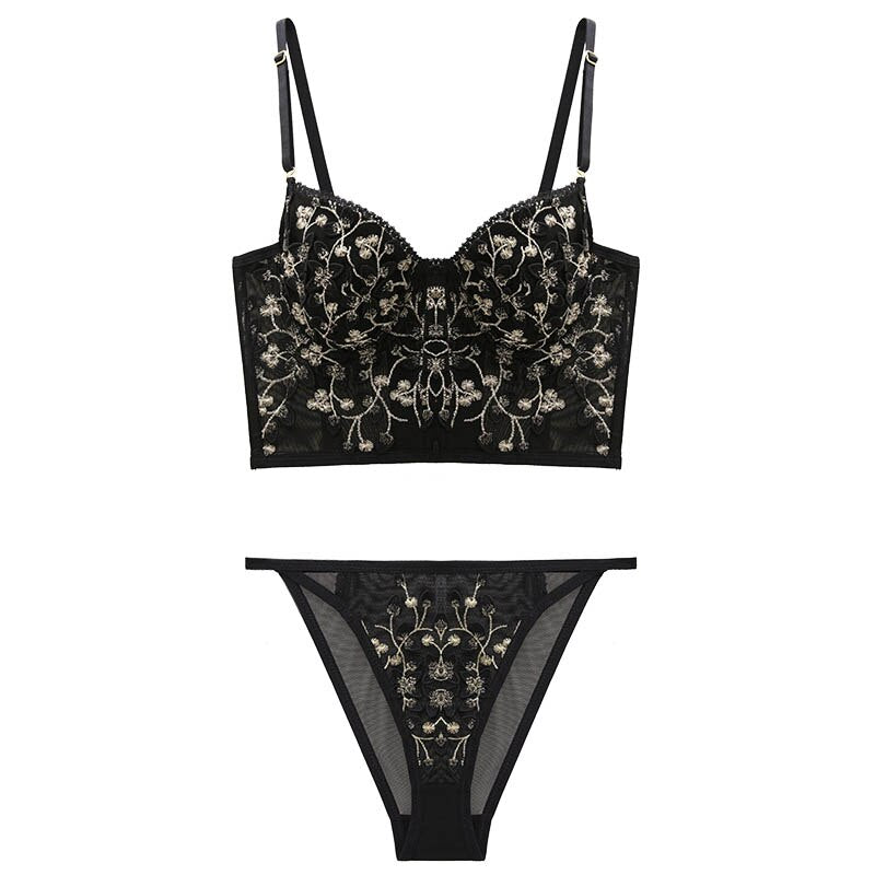 Ensemble de lingerie en dentelle avec fleurs