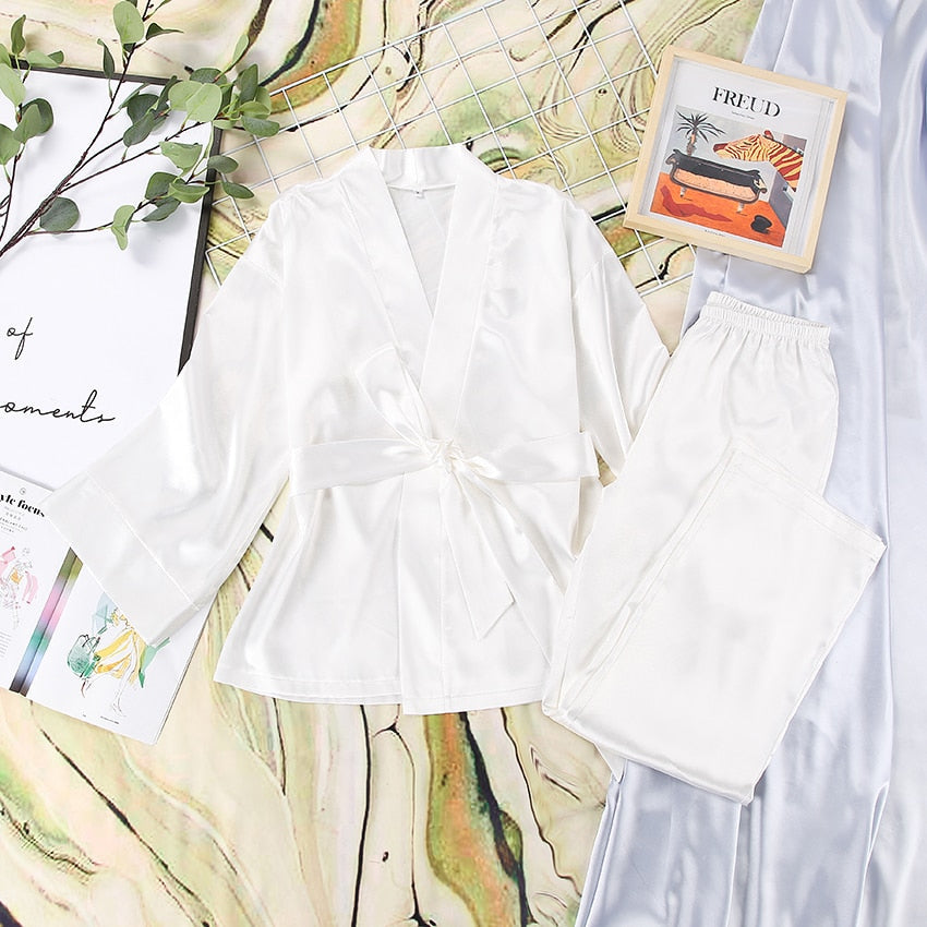 Pyjama long en satin