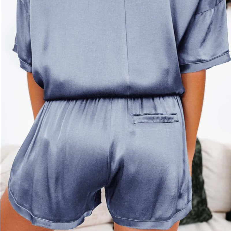 Pyjama ample 2 pièces en satin