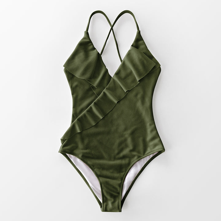 Maillot de bain une pièce à volant