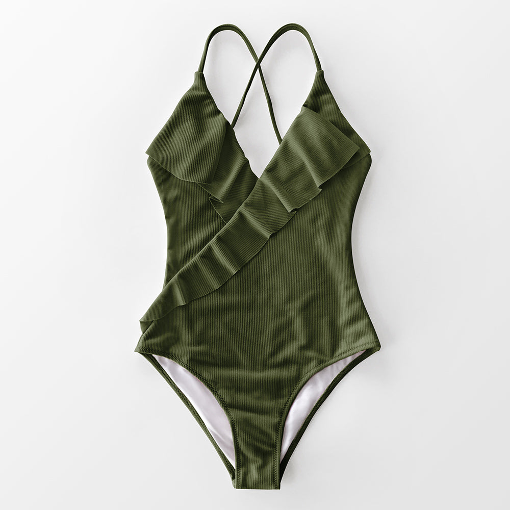 Maillot de bain une pièce à volant