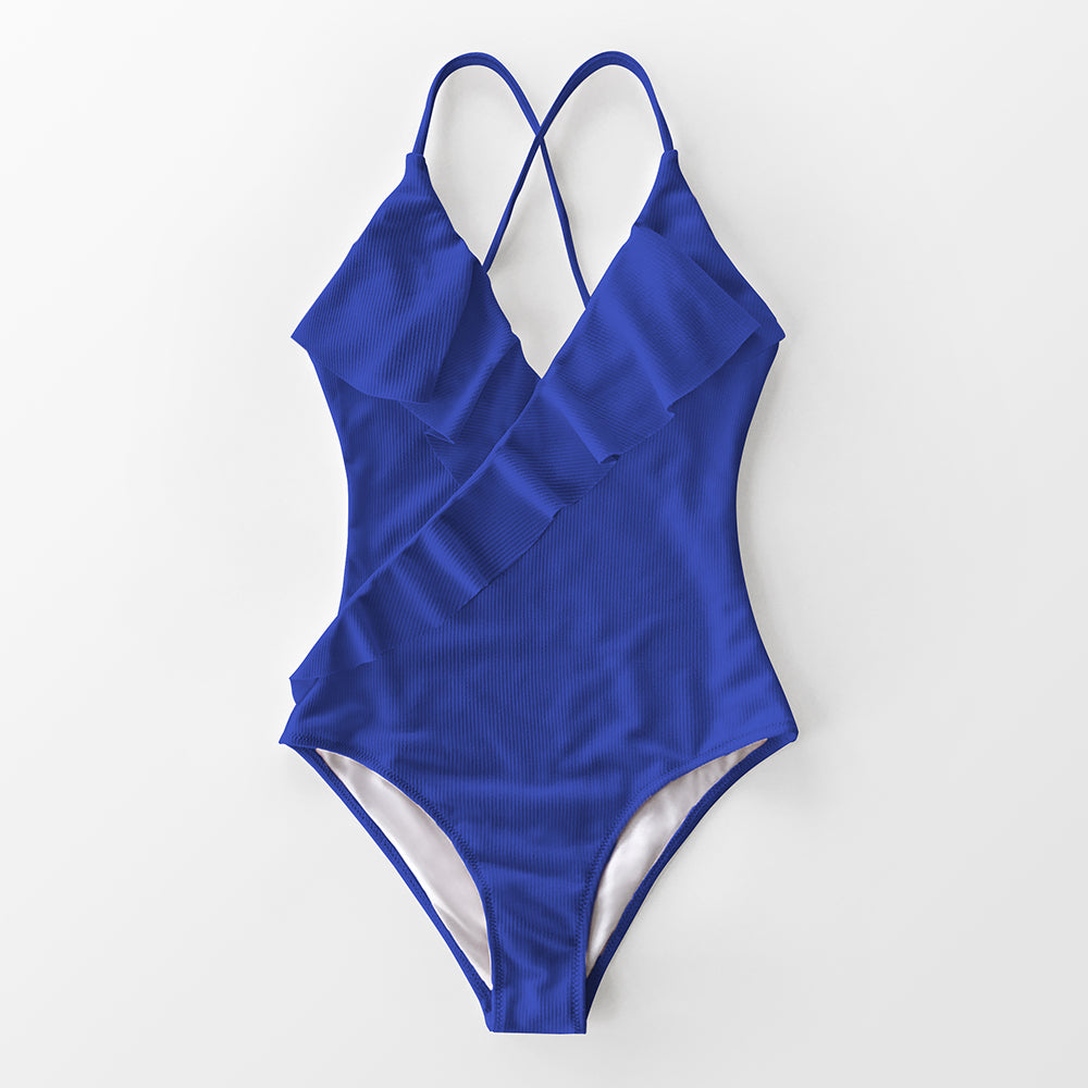 Maillot de bain une pièce à volant