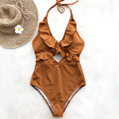 Maillot de bain une pièce à volant