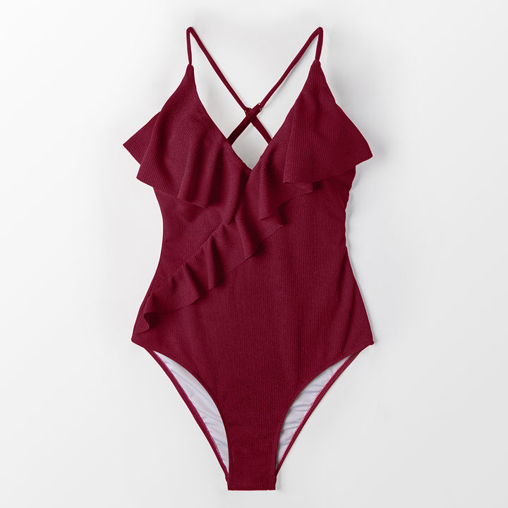 Maillot de bain une pièce à volant