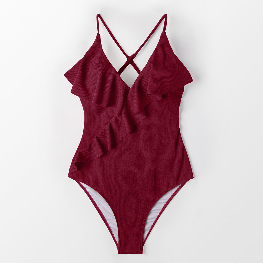Maillot de bain une pièce à volant