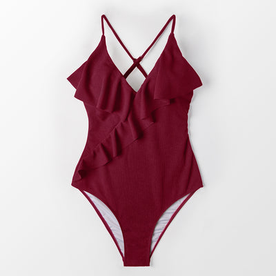 Maillot de bain une pièce à volant