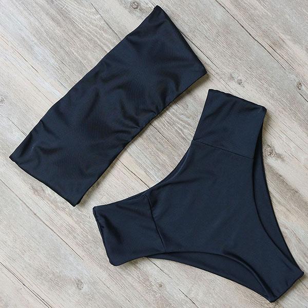 Maillot de bain deux pièces sans bretelles