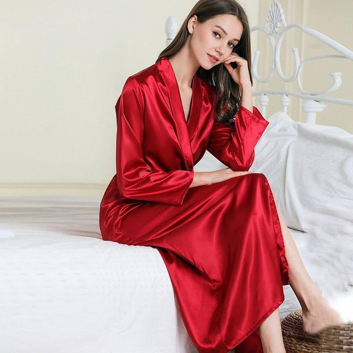 Peignoir long satiné
