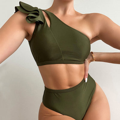 Maillot de bain deux pièces à volant