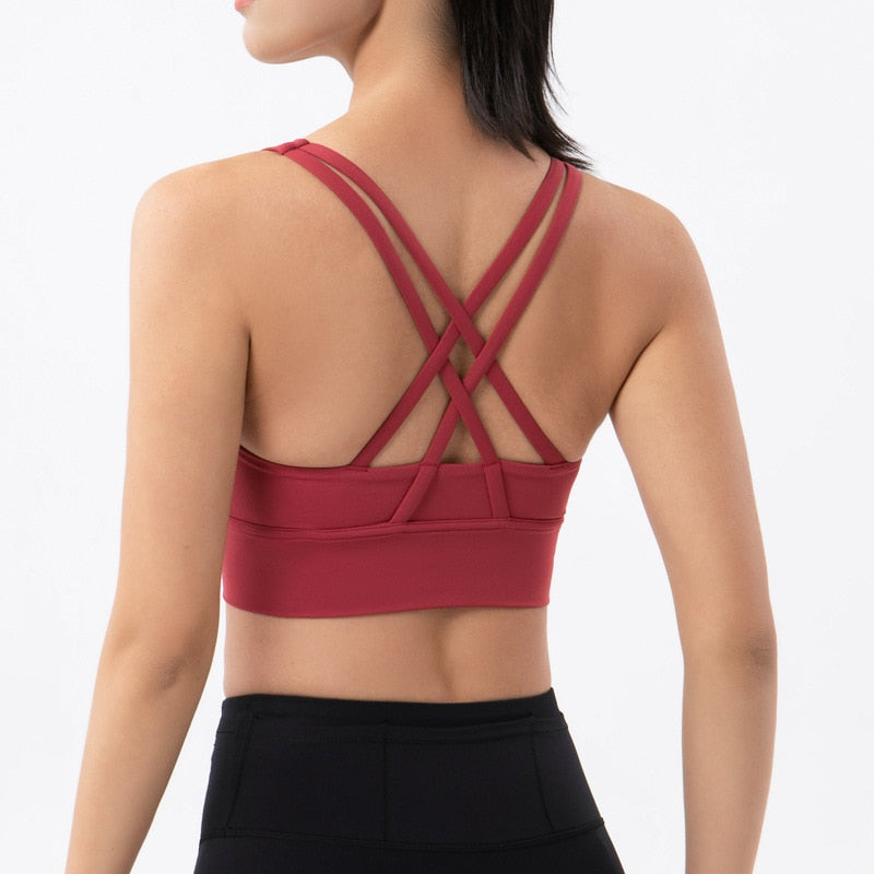 Soutien-gorge de sport à bretelles croisées