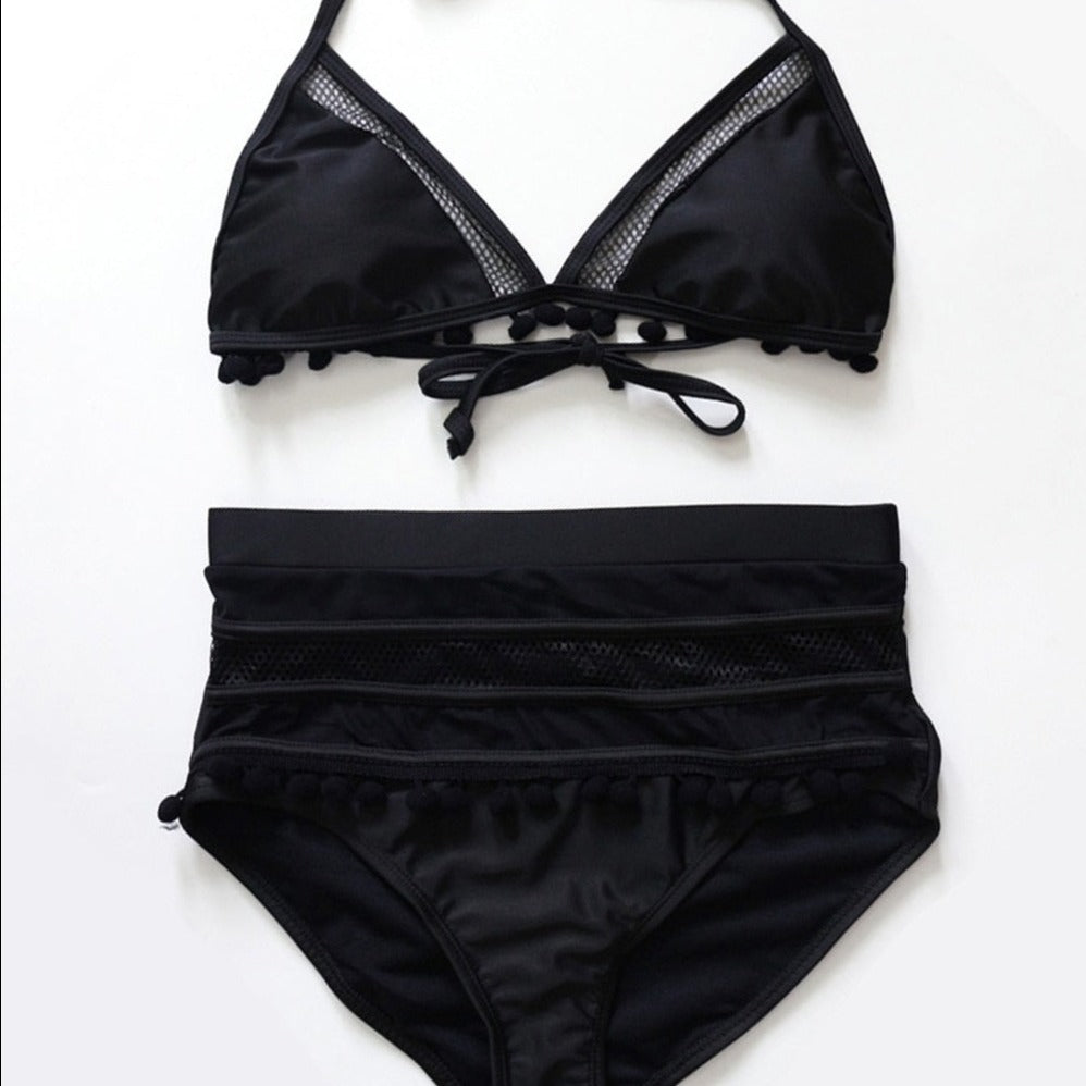 Maillot de bain deux pièces à pompons